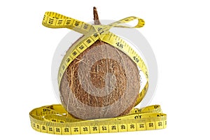 Čerstvý kokos meranie páska 