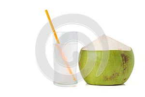 Fresh coconut water with coconut