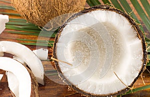 Fresh coconuts in varios forms photo
