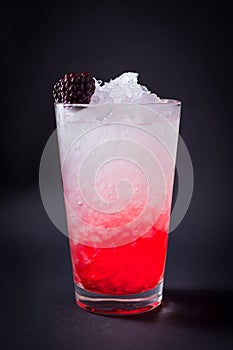 Fresh coctail drink on black background