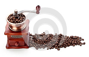 Fresh Coffee Bean And Coffee Bean Grinder