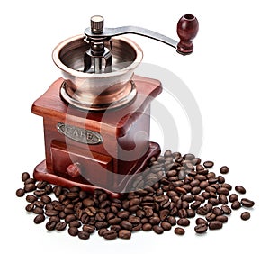 Fresh Coffee Bean And Coffee Bean Grinder