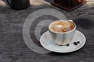 Fresh coffee in a ceramic mug