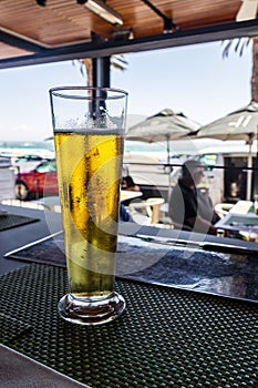 Fresh cold draft beer in a bar in Cape Town