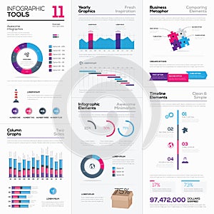 Fresh collection of various infographic business elements