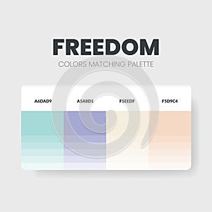 Fresh color matching palettes or color schemes are trends combinations and palette guides this year; table color shades in RGB or