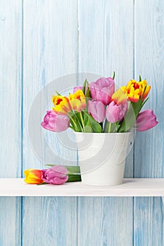 Fresh colorful tulip flowers bouquet