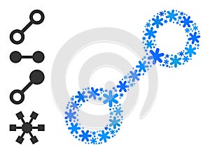 Fresh Composition Link Icon of Snow Flakes