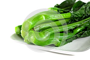 Fresh Coocked Chinese Green Vegetables photo