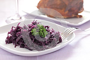 Fresh cooked red cabbage