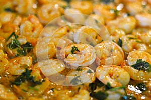 Fresh cooked shrimp photo