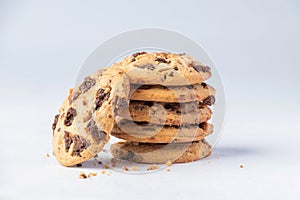 Fresh cookies bread on white background.