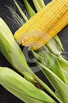 Fresh corn cobs