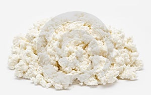 Fresh cottage cheese isolated