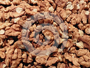 Fresh cracked walnuts