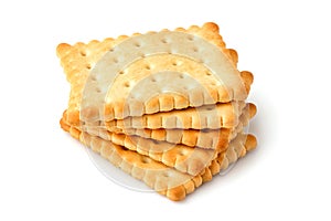 Fresh crackers; biscuit isolated.