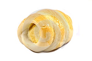 Fresh cream cornet bread - isolated on white background