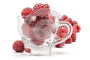 Fresh crimson raspberry isolated on white