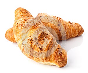 Fresh croissant isolated on white background