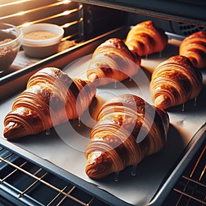 Fresh Croissants with Morning Sunlight