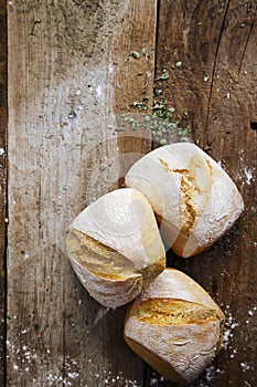 Fresh crusty bread rolls