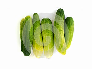 Fresh cucumber isolated on white background