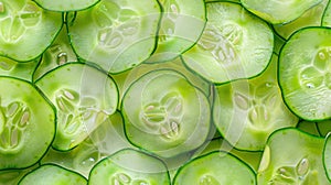The Fresh Cucumber Slices. AI generated