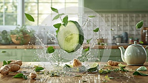 Fresh Cucumber Splash with Herbs and Ginger