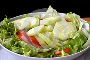 Fresh cucumber and tomato salad