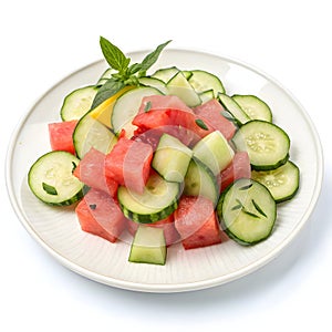 Fresh Cucumber and Watermelon Salad photo