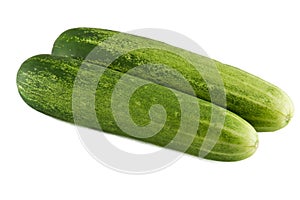 Fresh cucumbers isolated on white.