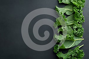 Fresh curly kale leaves