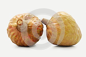 Custard apple or Bullock`s heart fruit isolated on white background photo