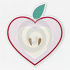 Fresh cut apple icon isolated