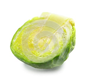 Fresh cut Brussels sprout on white