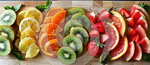 Fresh Cut Fruit on Cutting Board