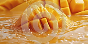 Fresh Cut Mangoes in Water