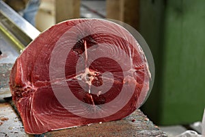 Fresh cut red tuna fish
