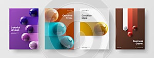 Fresh 3D spheres flyer layout bundle