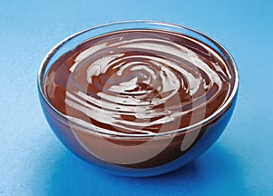 Fresh dark chocolate cream bowl