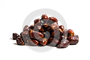 Fresh dates fruit dates on white background