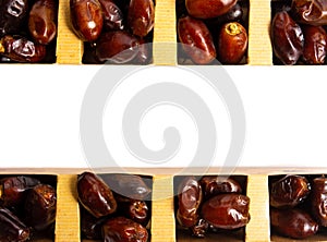 Fresh dates fruit dates on white background