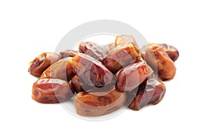 Fresh dates isolated on white background. Close up