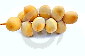 Fresh dates isolated on white background with copy space