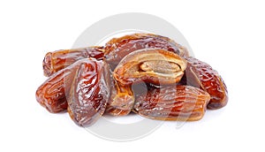 Fresh dates over white background