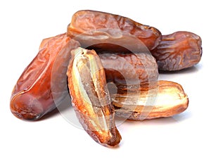Fresh dates over white background