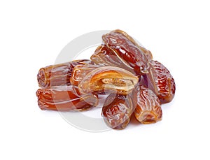 Fresh dates over white background
