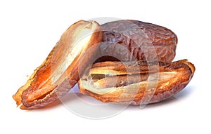 Fresh dates over white background