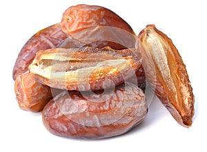 Fresh dates over white background