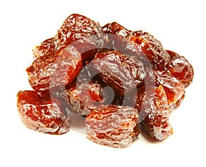 Fresh dates over white background